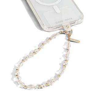 Case-mate Crystal Pearl Gold Phone Charm Strap / Wristlet / Hands-free / NIB